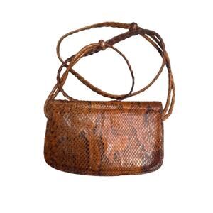 Antique vintage snakeskin leather handbag